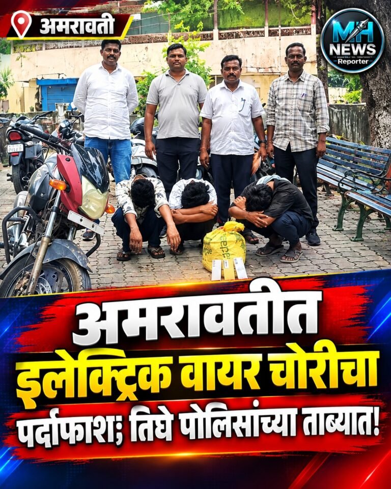 AMRAVATI : इलेक्ट्रिक वायर चोरीप्रकरणी तिघांना ताब्यात; मुद्देमालही जप्त !