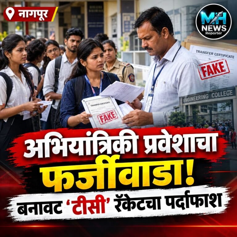 NAGPUR : बनावट TC तयार करून विद्यार्थ्यांना प्रवेश मिळवून दिल्याचाआरोप