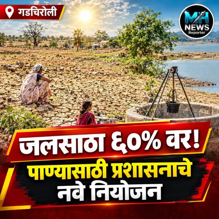 GADCHIROLI : पावसाने ओढ दिली; आगामी पाणीटंचाईची शक्यता वाढली..