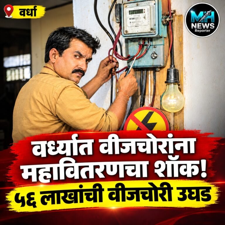 WARDHA : वीजचोरांना महावितरणचा मोठा दणका; ५२२ ग्राहकांवर कारवाई..