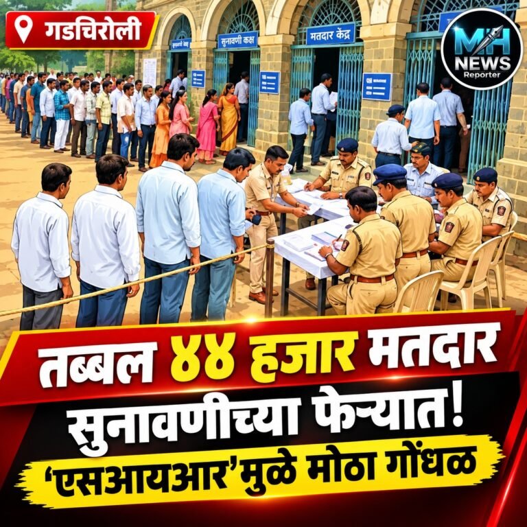 GADCHIROLI : गडचिरोलीत SIR प्रक्रियेत 44 हजार मतदारांच्या नोंदीसंशया
