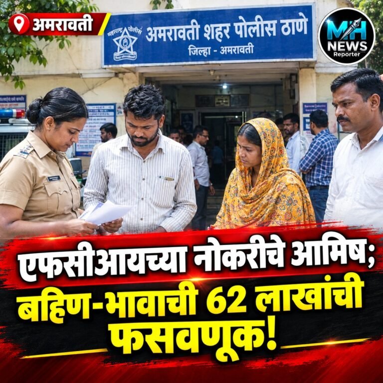 AMRAVATI : अमरावतीत सरकारी नोकरीच्या नावावर ६२ लाखांची फसवणूक..