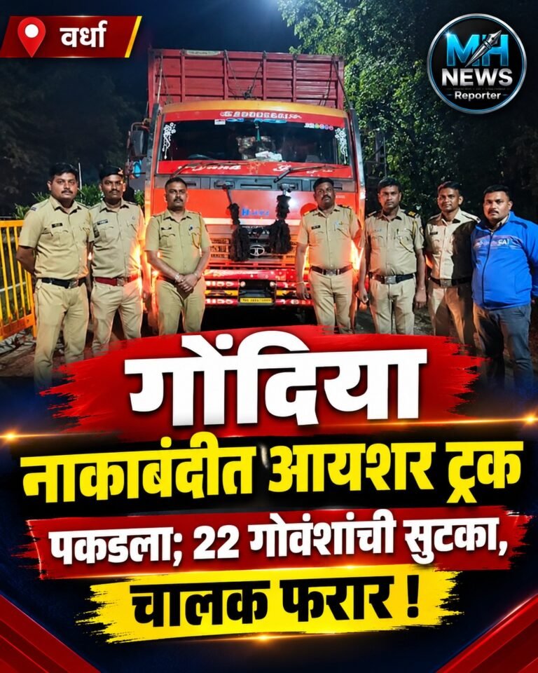 wardha : हिंगणघाटमध्ये अवैध गोवंश तस्करीचा पर्दाफाश; 22 गोवंशांची सुटका